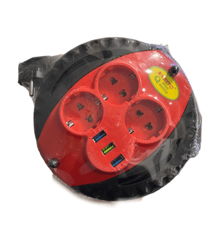 Multiprise enrouleur ronde avec USB