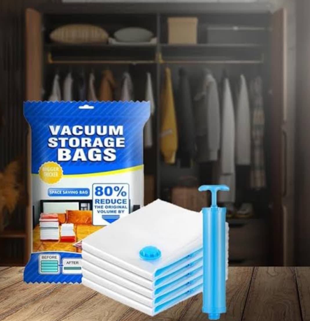 Sac de rangement sous vide de 5 pcs avec une pompe