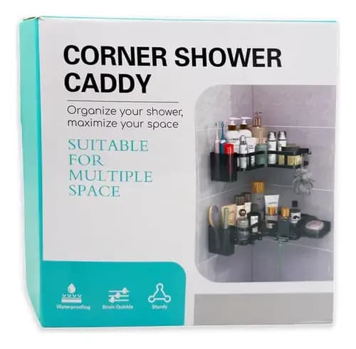 organisateur de douche d'angle noir