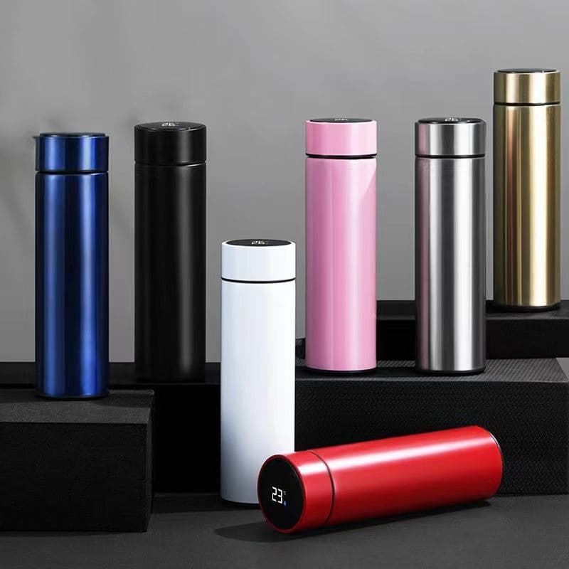 Bouteille d'eau en acier inoxydable avec isolation métallique, affichage de la température LED intelligent, gobelet à thé, tasse, thermos à vide, piles remplaçables