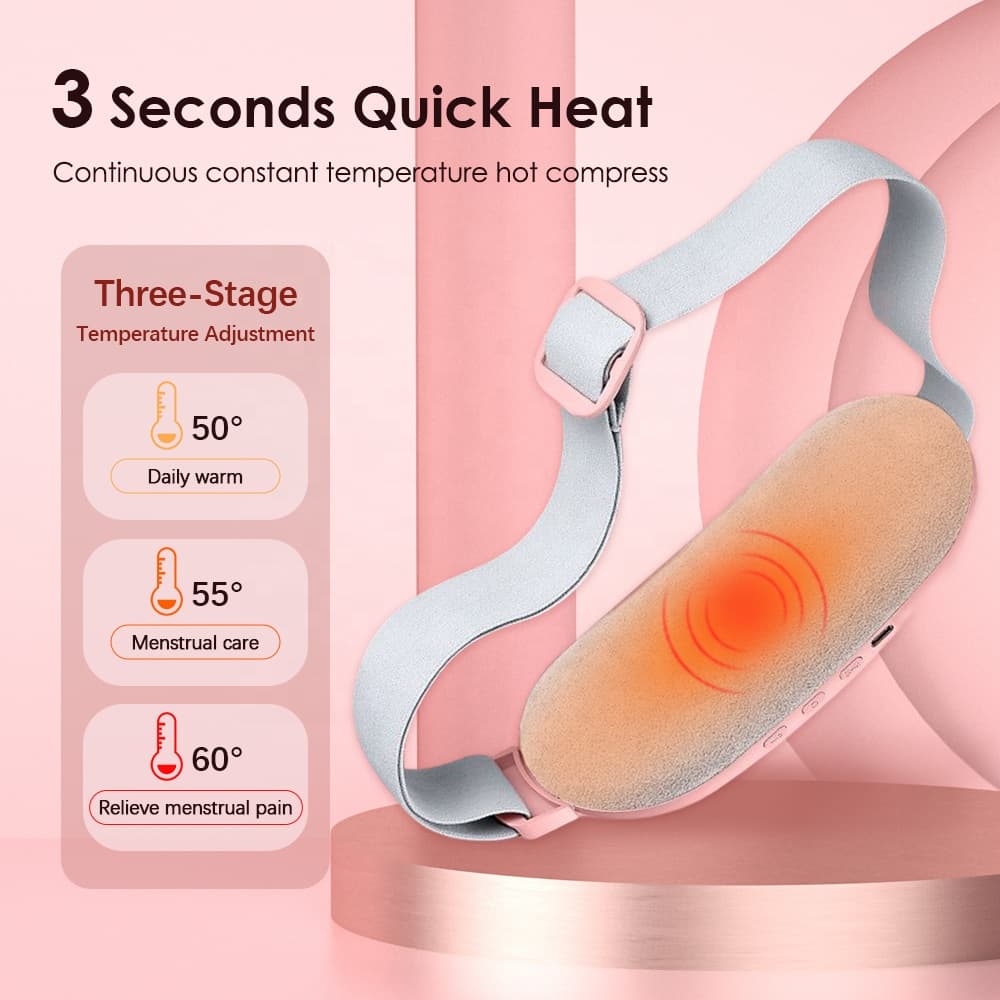 Meilleures ventes 2023 Coussin chauffant menstruel Soulagement des douleurs menstruelles Ceinture chauffante USB pour les crampes menstruelles