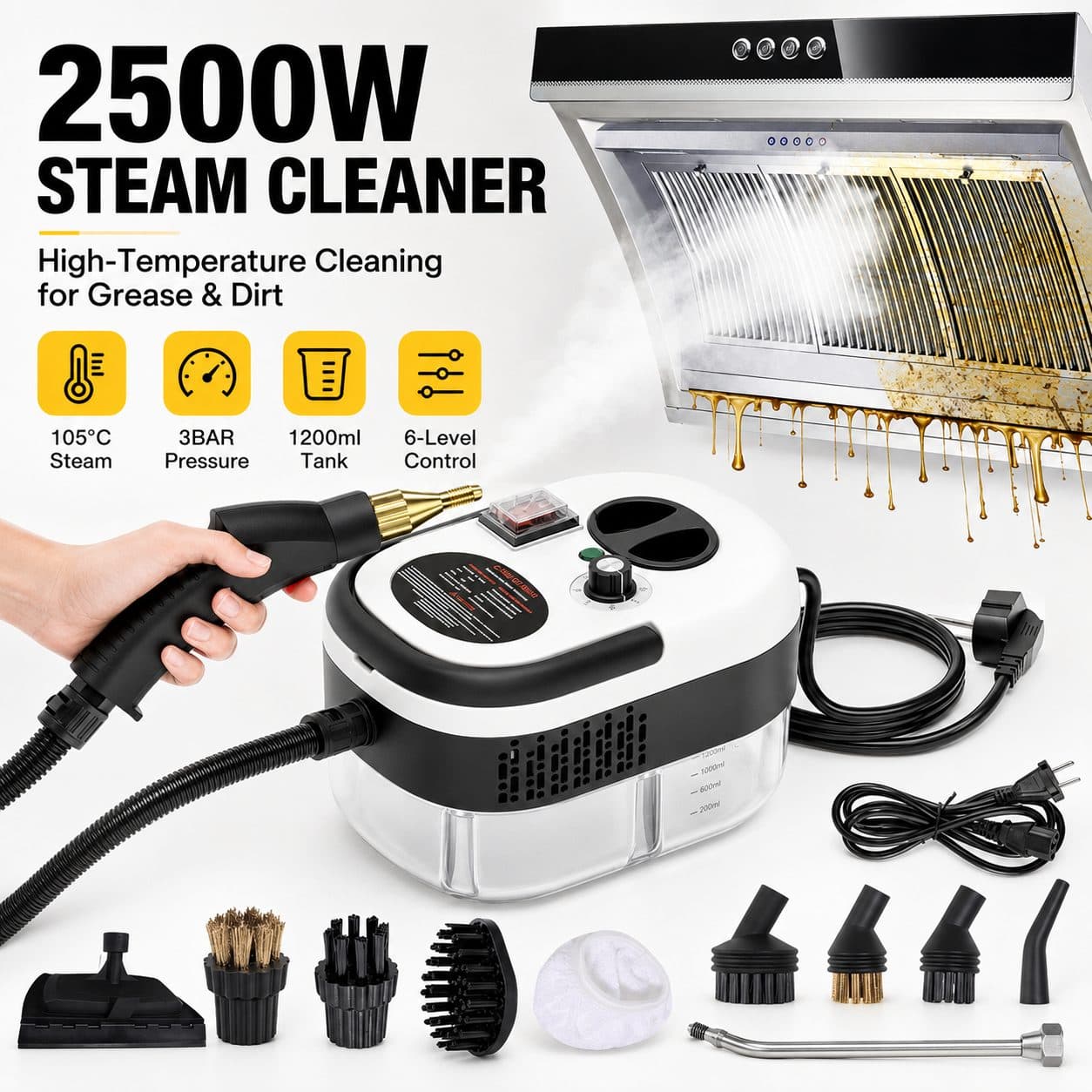 nettoyeur vapeur portable (Portable Steam Cleaner) d'une capacité de 1 200 ml