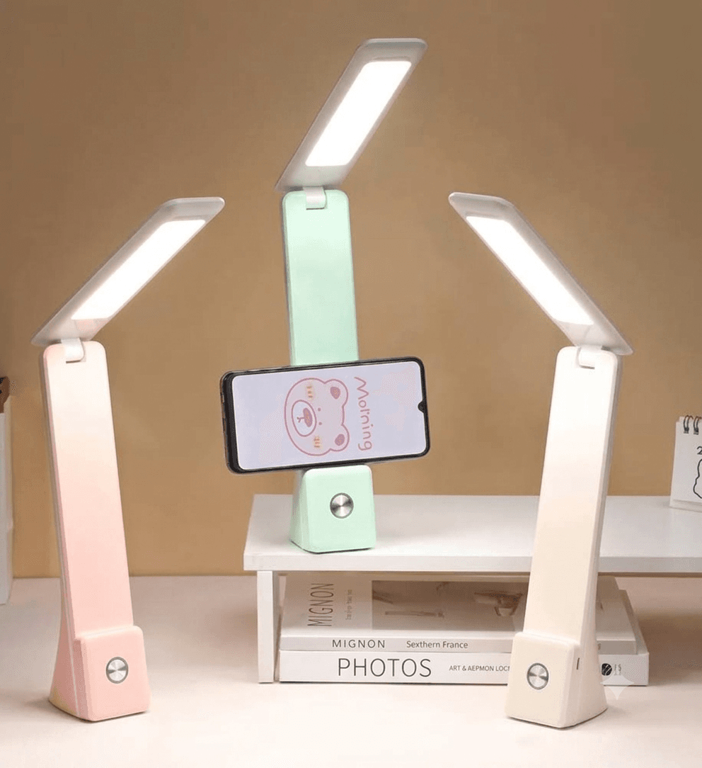 Lampe de bureau LED rechargeable en 3 couleur