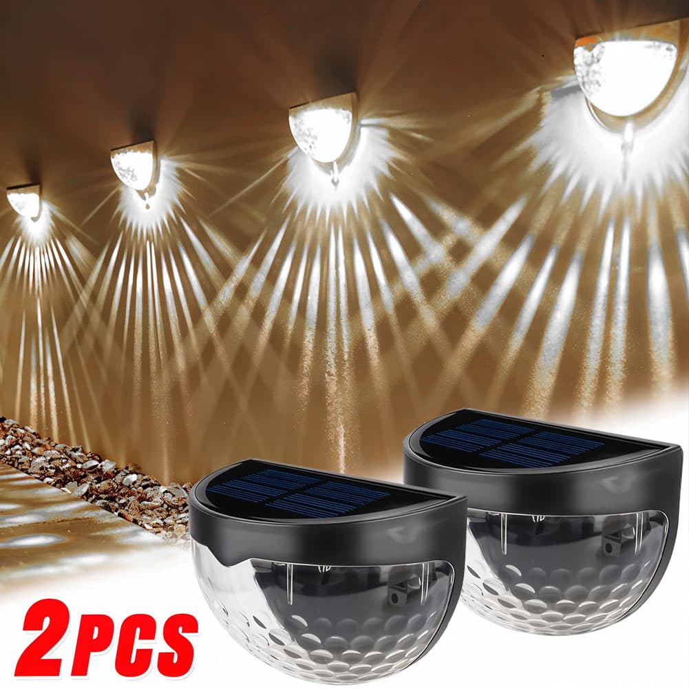 deux lampes solaires pour clôture ou mur à 6 LED