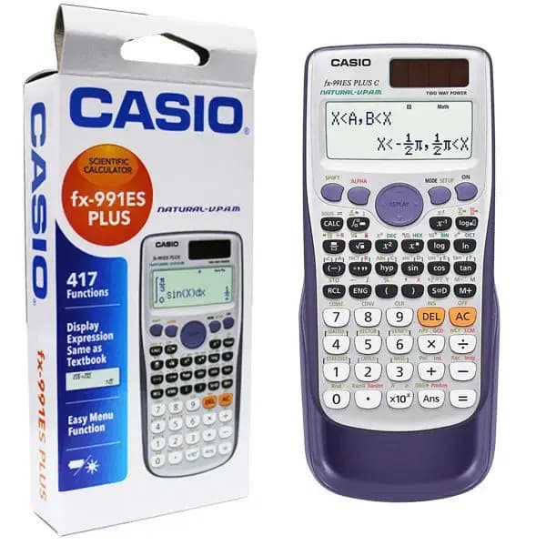 une Calculatrice Scientifique Casio fx-991ES PLUS dotée de 417 fonctions et d'un affichage naturel type manuel scolaire