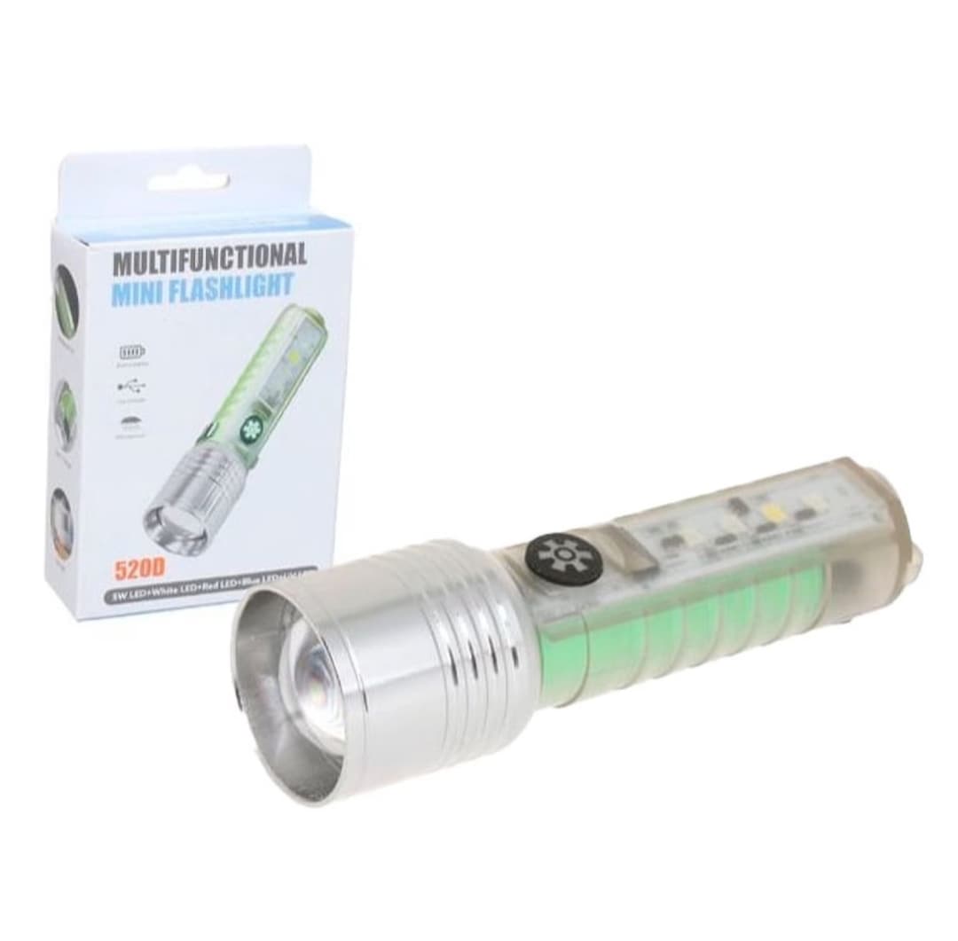 une mini lampe torche LED multifonction rechargeable (modèle 520D)