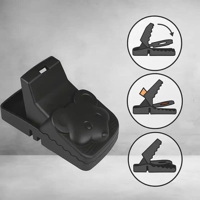 un piège à souris réutilisable en plastique noir