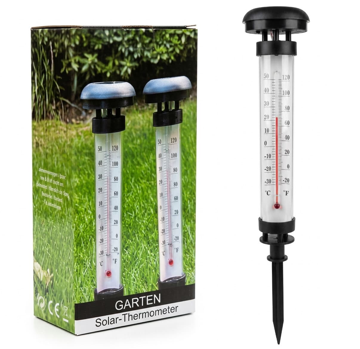 un thermomètre de jardin solaire