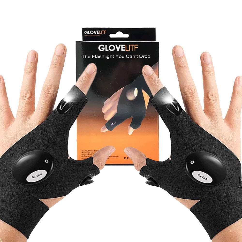 des boîtes de gants lumineux Glovelite dotés de LED pratiques intégrées au niveau du pouce et de l'index pour un éclairage mains libres...🔔🔔فيها زوج حبات