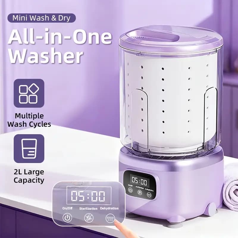 d'une mini-machine à laver portable sans fil et rechargeable