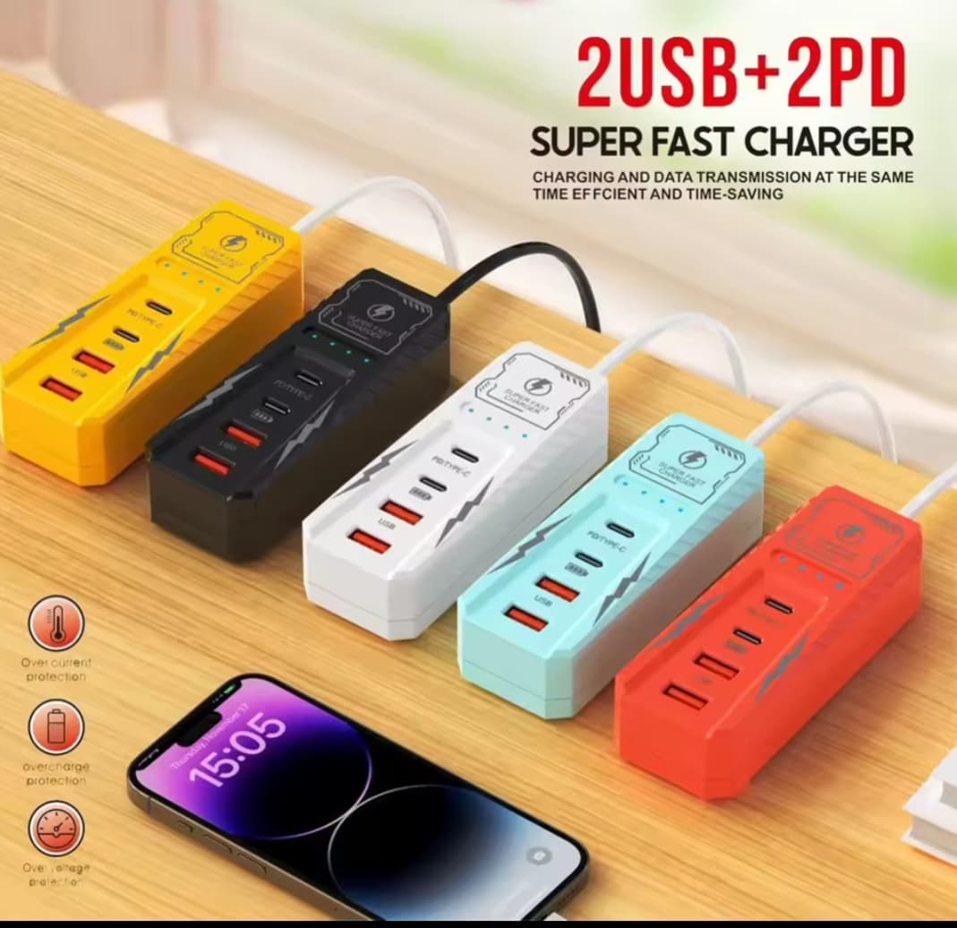 un Rack Charger 2 USB et 2PD.....شاحن متعدد الوظائف