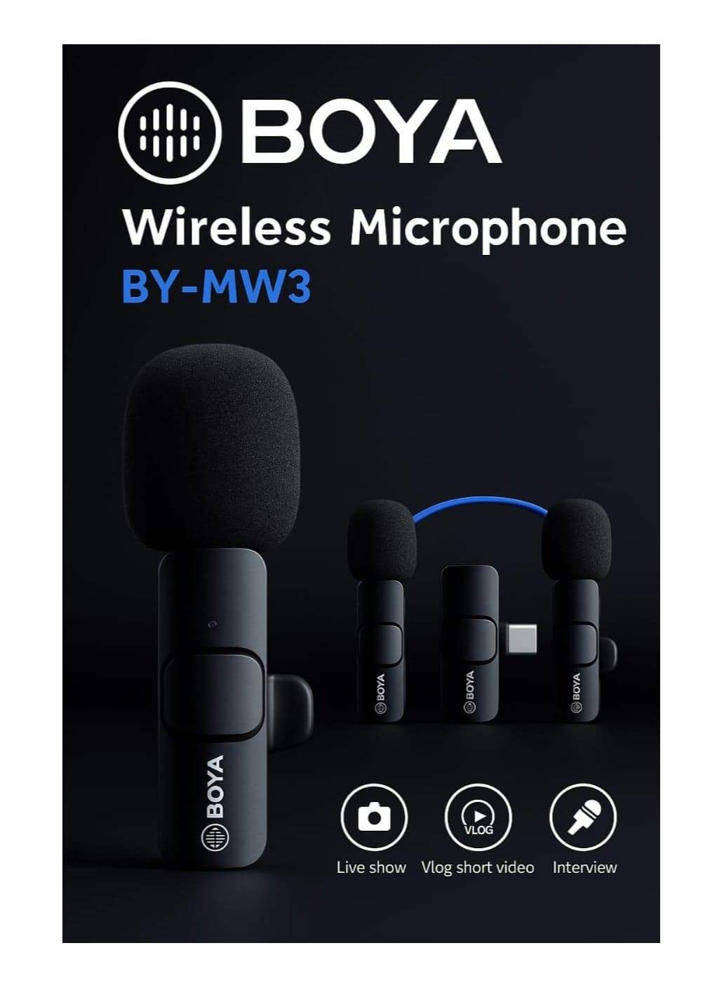 Microphone sans fil BOYA BY-MW3....ميكروفون