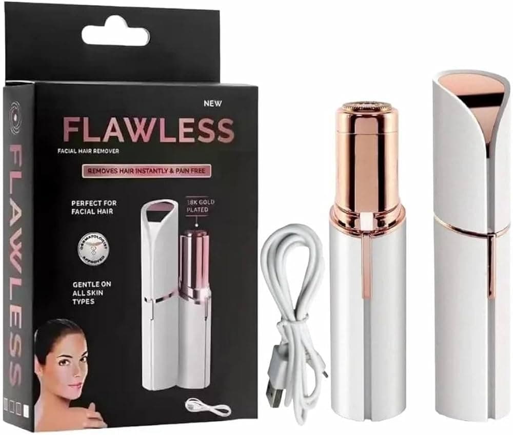 épilateur facial électrique sans douleur, semblable au modèle Finishing Touch Flawless.