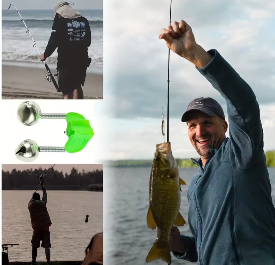 un pêcheur souriant qui tient un poisson qu'il vient de capturer au bord de l'eau