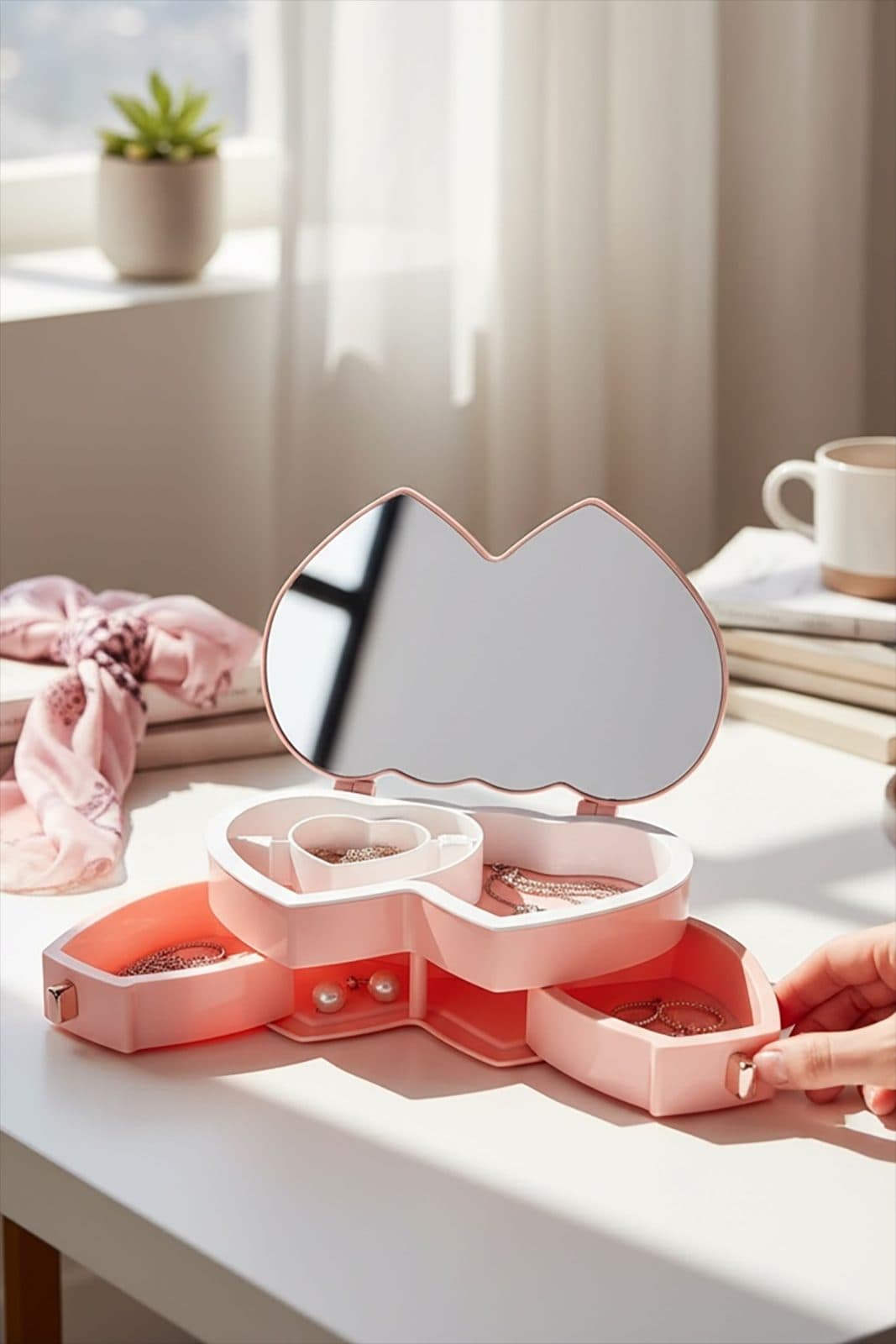 élégant organisateur de bijoux et de maquillage