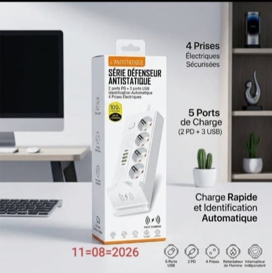 une multiprise intelligente anti-statique (Série Défenseur Antistatique)