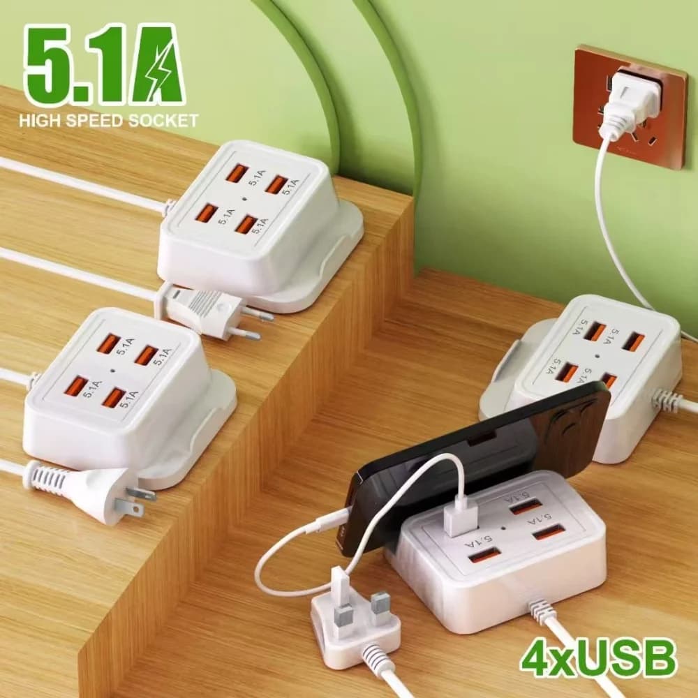 Chargeur 4 USB rapide 5,1A