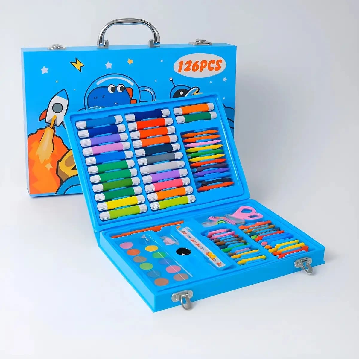 Mallette de dessin et coloriage pour enfants – 126 pièces