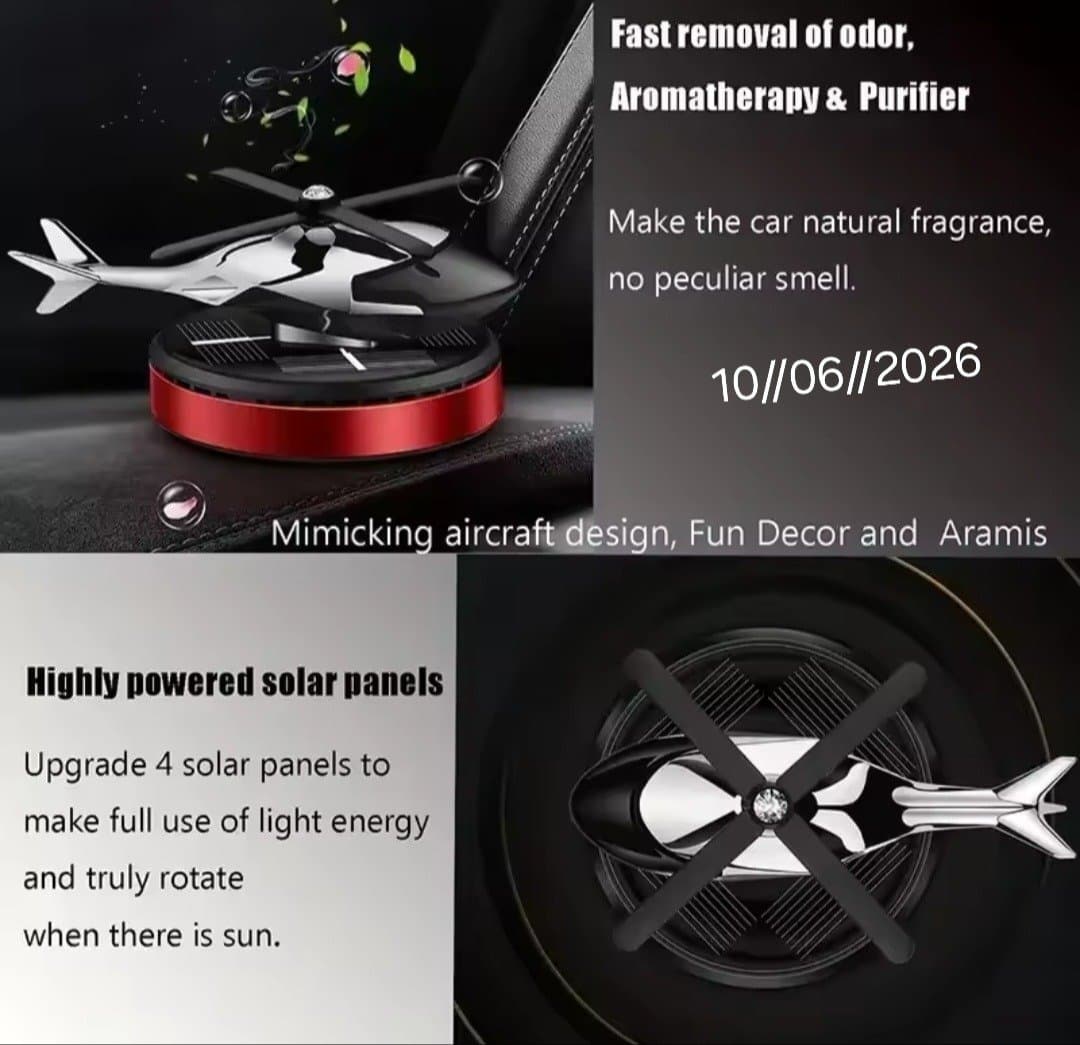 Purificateur d'air et Désodorisant Solaire Hélicoptère