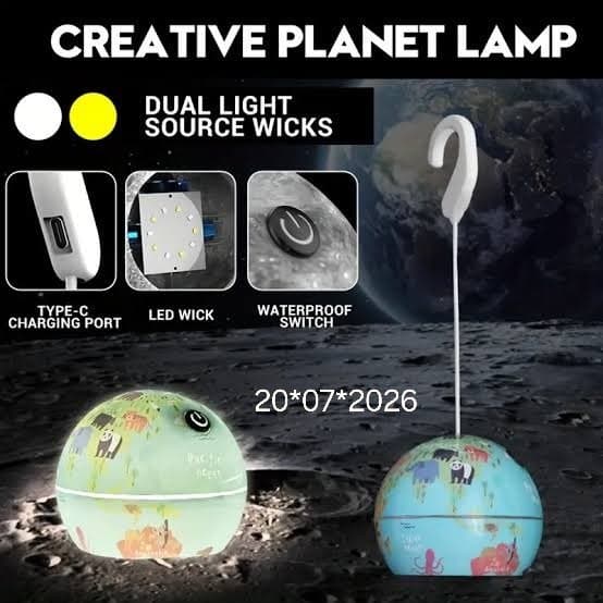 Lampe planète créative LED rechargeable avec double source lumineuse
