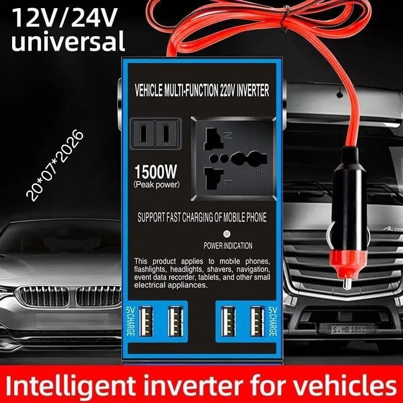 Onduleur de voiture multifonctionnel 12V/24V à 220V avec ports de charge USB