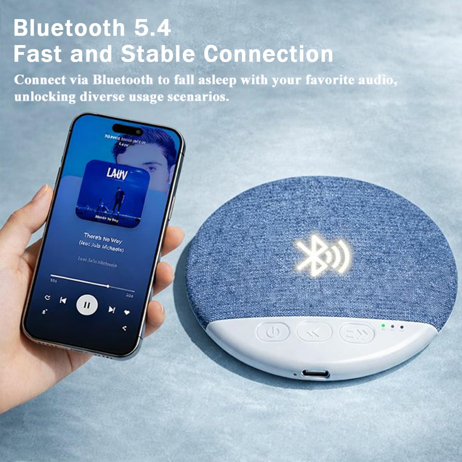 un haut-parleur Bluetooth ultra-mince conçu pour être placé sous l'oreiller afin de vous aider à dormir en écoutant des sons relaxants